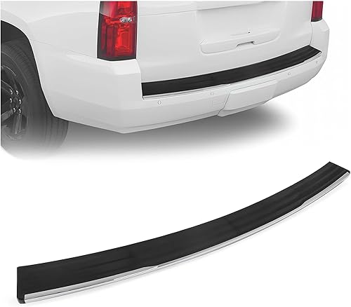 KUAFU Almohadilla de paso de parachoques trasero con tira chapada compatible con Chevy Chevrolet Suburban 3500 HD Tahoe GMC Yukon XL 2015-2020