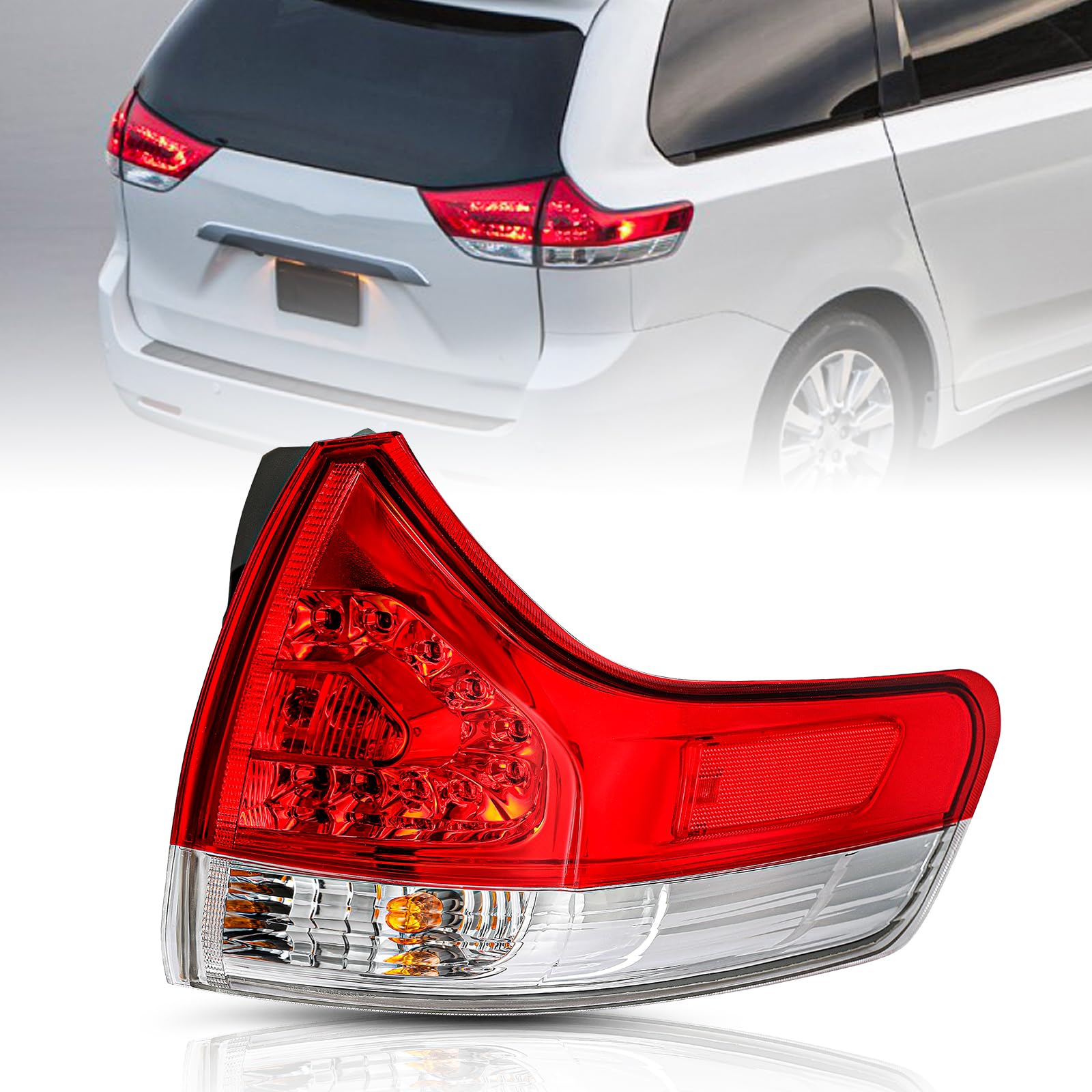 TUSDAR Fit for 2011-2014 Toyota Sienna Tail Light Rear Taillight Outer (Right Passenger Side)