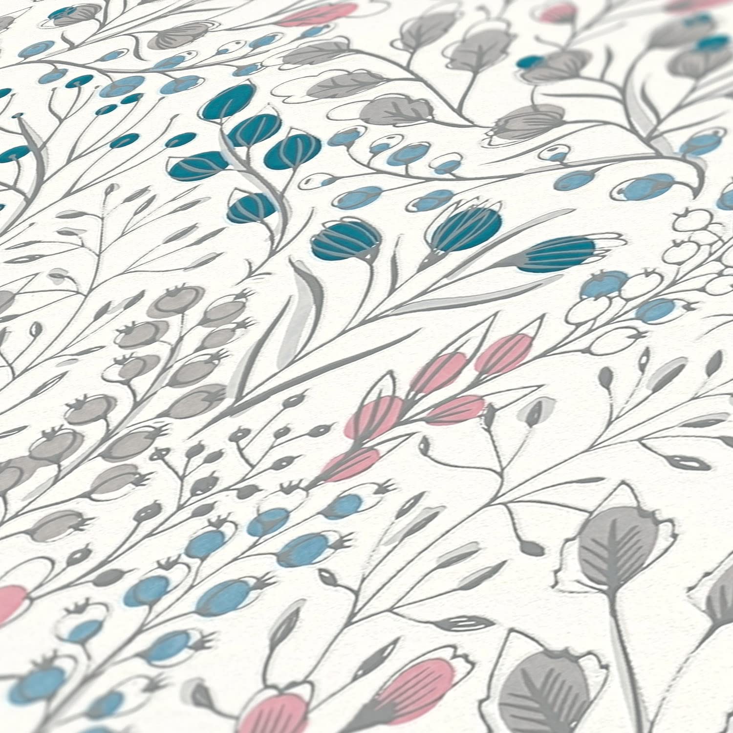 A.S. Création WTD 388472 - Papel pintado floral (10,05 m x 0,53 m), diseño de flores