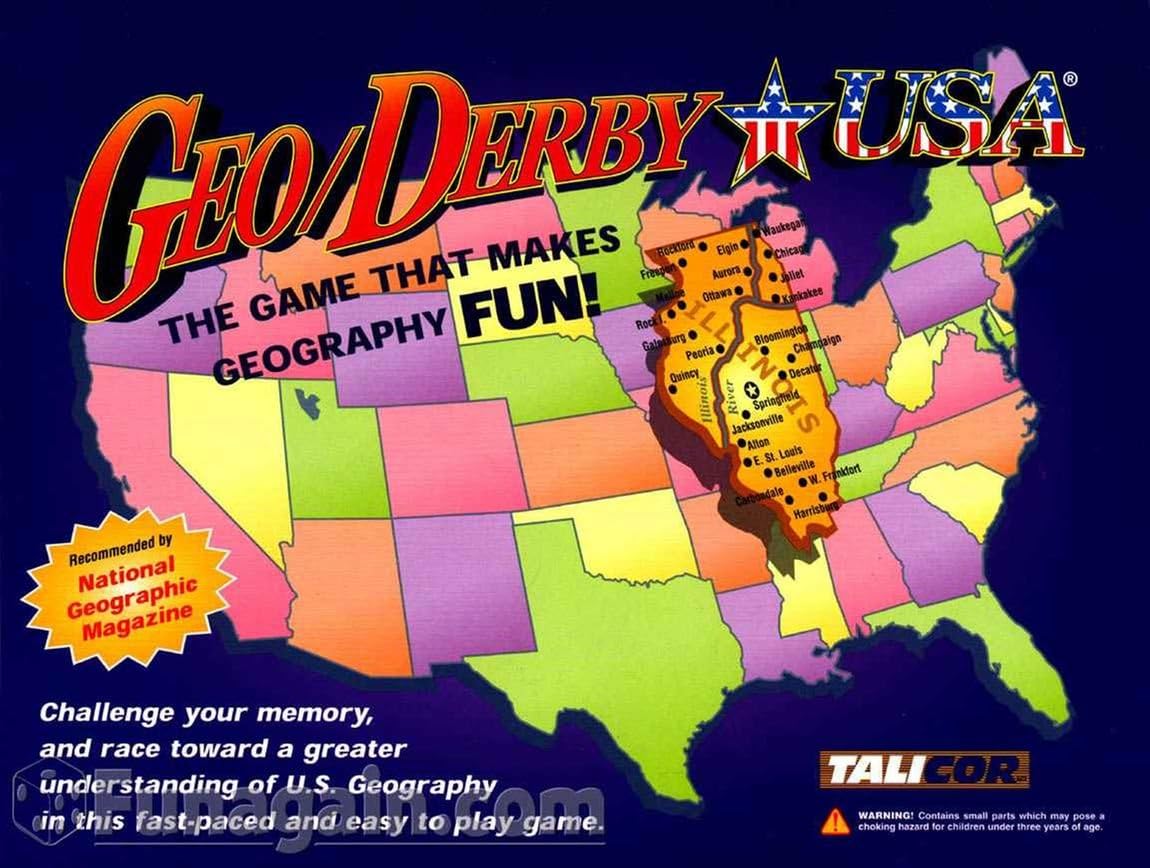Talicor GeoDerby USA Board Game