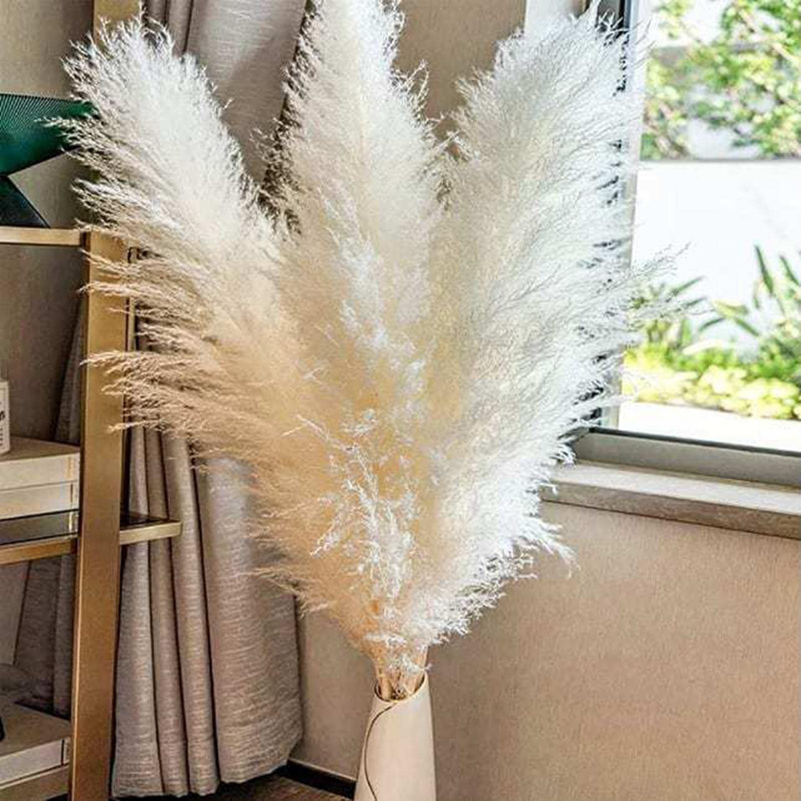 White Dried Pampas Grass Natural Dried for Party Wedding Decor Vase 7pcs Small-picture-16