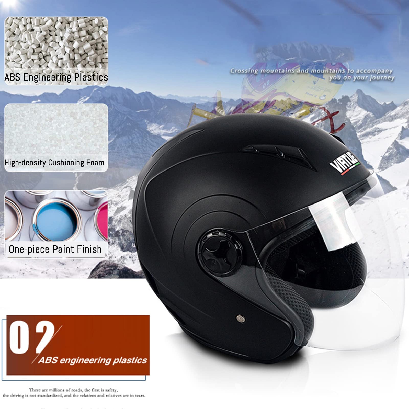 Casco Jet Casco Aperto Moto Casco Modulare Scooter Casco