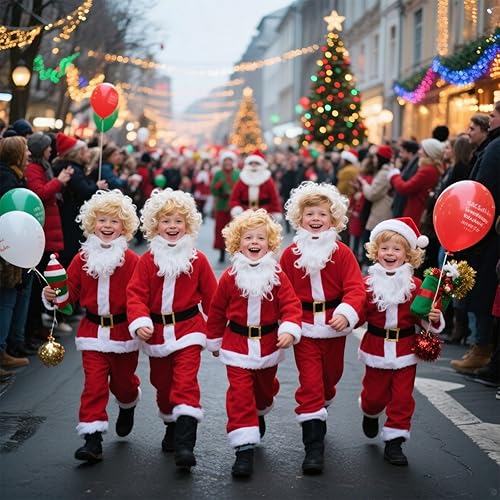 Miniatura 9 de Disfraz de Papá Noel para niños, 9 piezas, de terciopelo, para niños, disfraz de Papá Noel para niños, disfraz de Navidad para niños pequeños