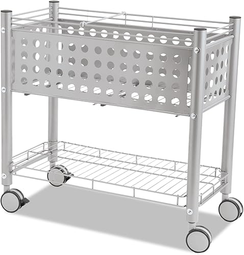 Carro de archivos móvil con tapa abierta, 28.25 x 13.75 x 27.375 pulgadas, gris mate (VF52000)