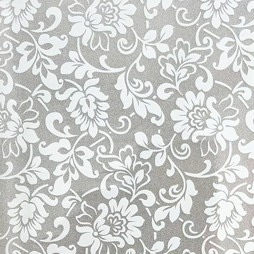 Película de vidrio para ventana, diseño de flores blancas, película de privacidad para puerta, vinilo esmerilado, calcomanías decorativas para