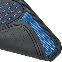 Vista 5 de Tapetes de caucho metálicos BDK para automóvil, SUV y camión - Protección resistente semiajustable de 2 colores, Azul