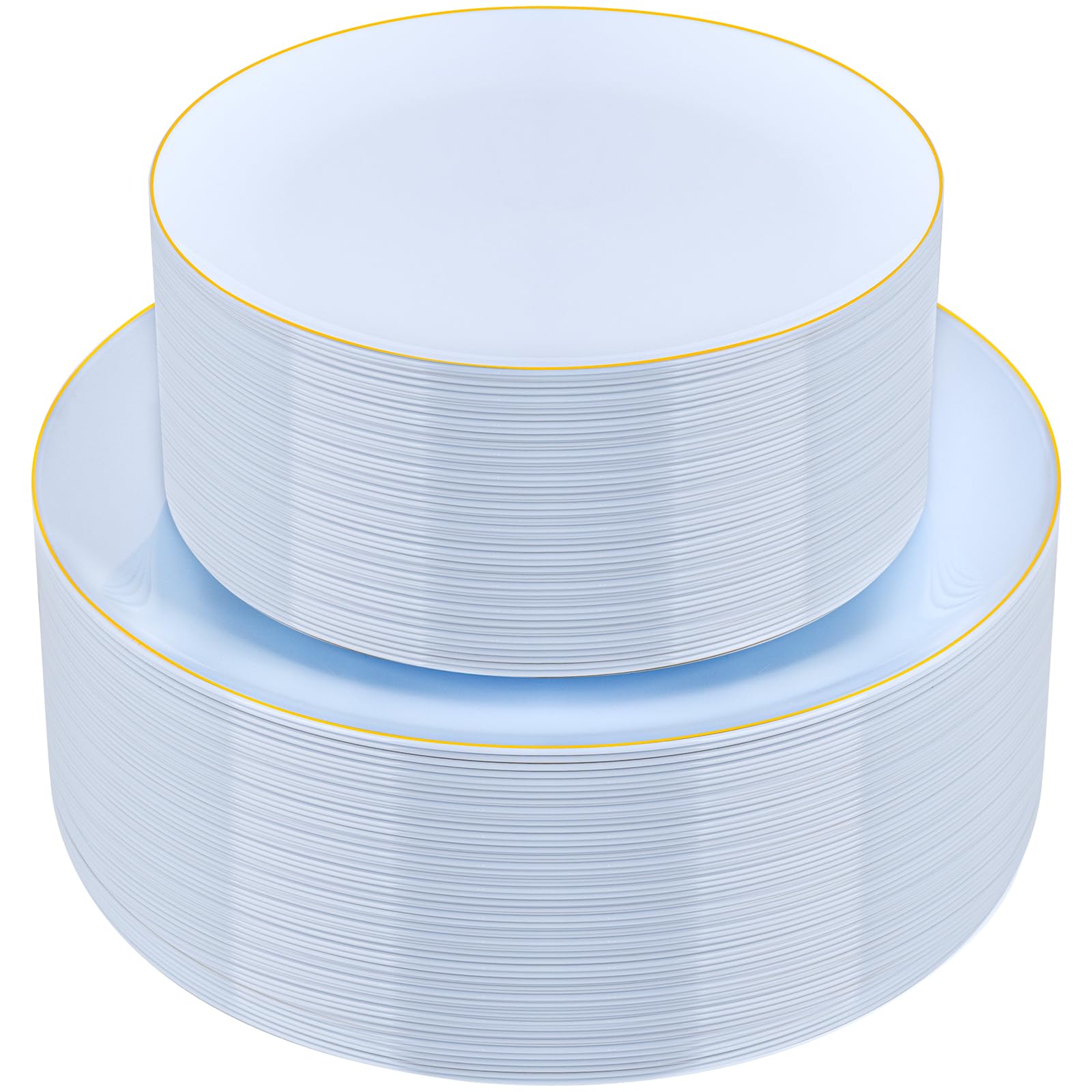 PULOTE 100PCS Blue Plastic Plates 