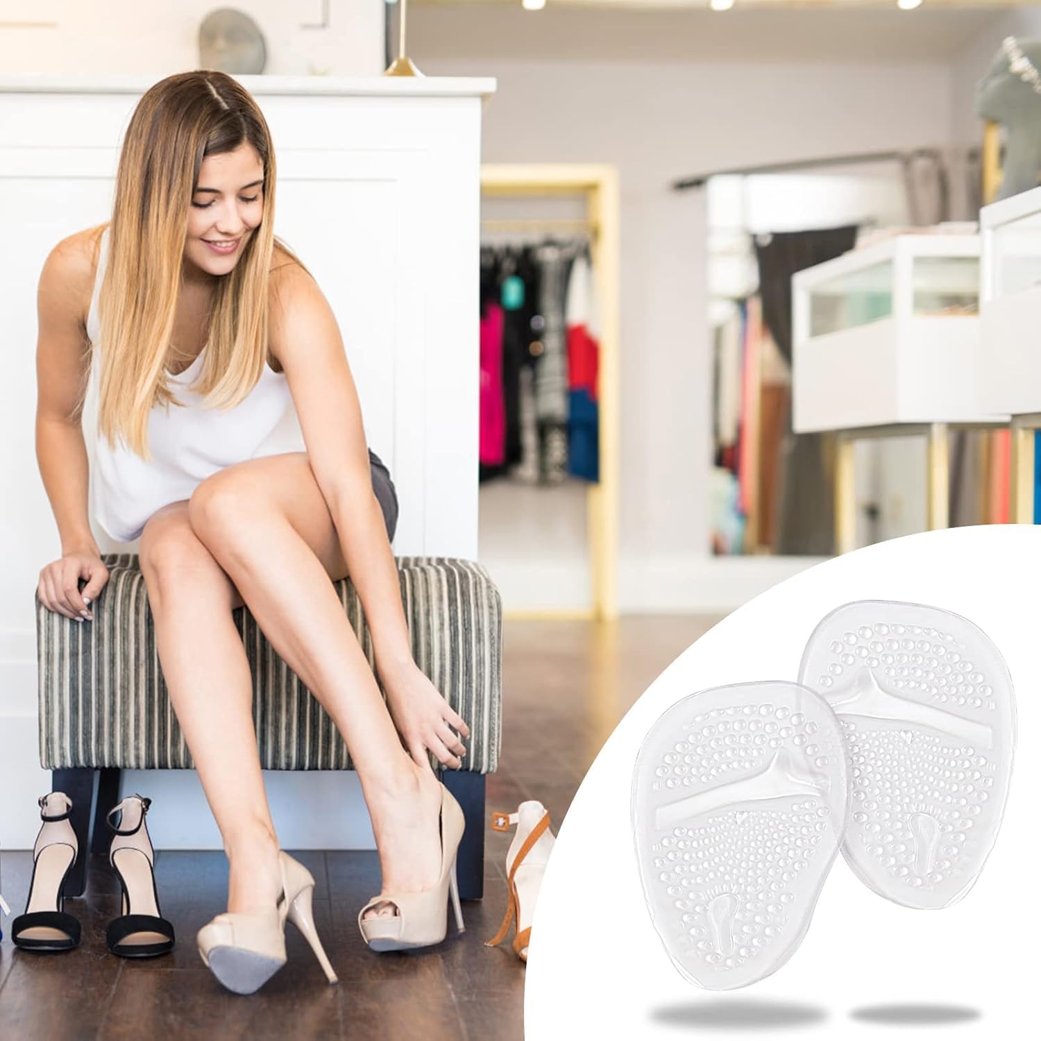 3 Pairs Gel Insoles for High Heels, Foot Pain Relief Pads, High Heel Cushion Pads, for Women (Transparent) 7 71pWkty3WtL. AC SL1500