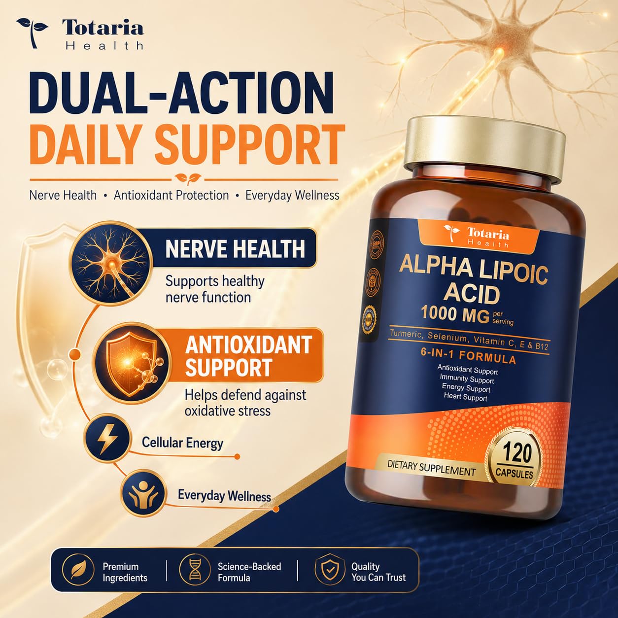 Alpha Lipoic Acid 1000mg - ALA Supplement + Turmeric & B12 - 120 Counts — Amazon image 3