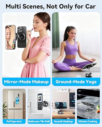 Miniatura 8 de Soporte magnético para teléfono de automóvil de absorción al vacío, adecuado para teléfonos iPhone y Android, soporte de ventosa ajustable de 360