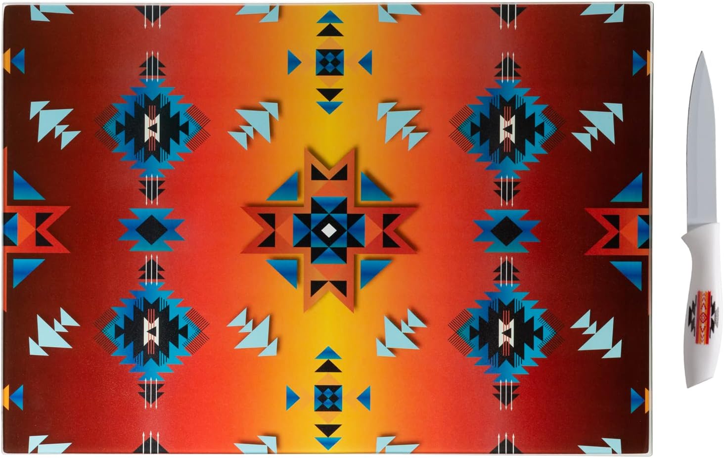 Nu Trendz Southwest Tempered Glass Cutting Board, Aztec