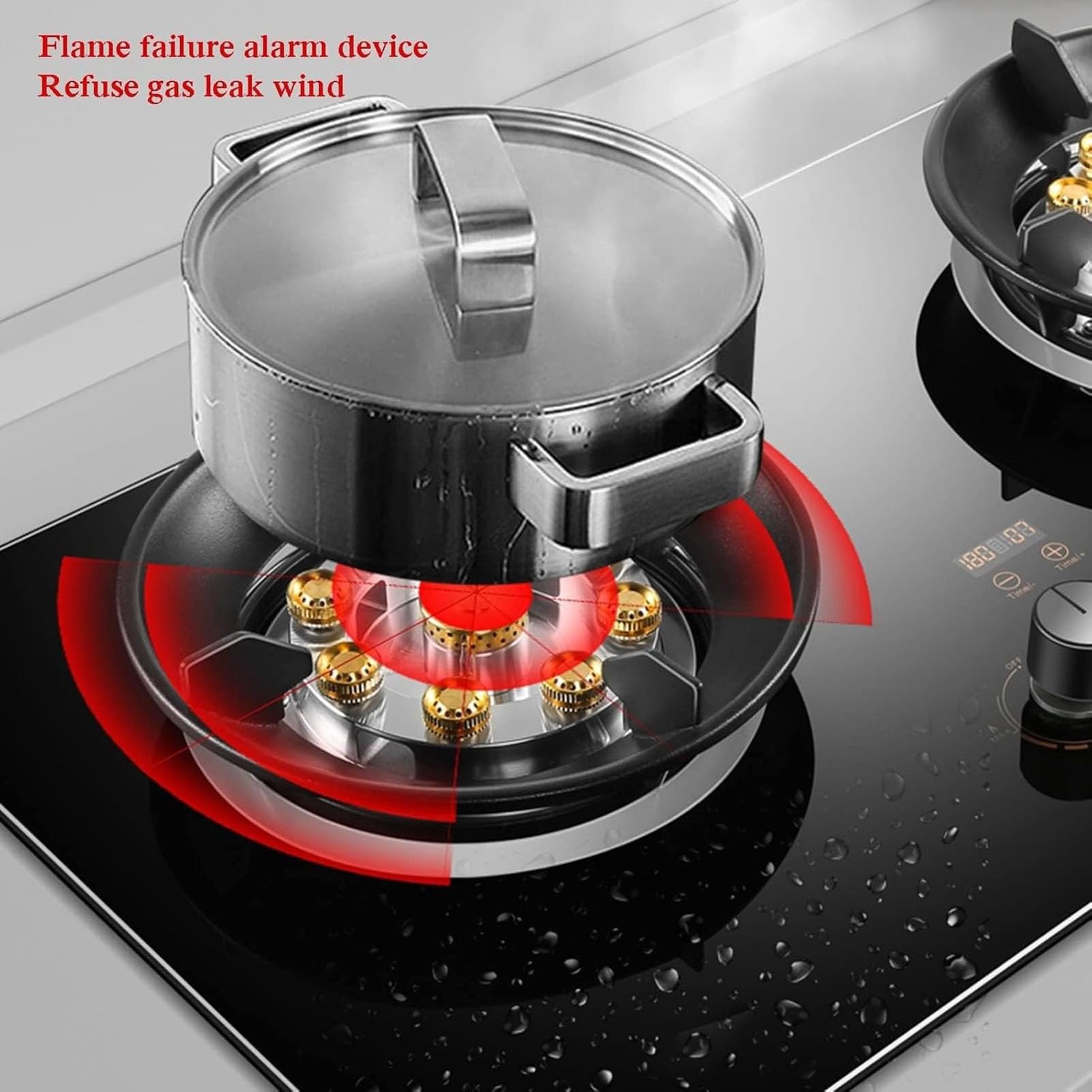 Gaziniere Gaz, Cuisinière À Gaz Portable À 2 Brûleurs - Cuisinière À Gaz En Verre Trempé, Cuisinières À Gaz De Table Et Encastrées, Cuisinière À Gaz De Cuisine Avec Fonction Minuterie(LPG)