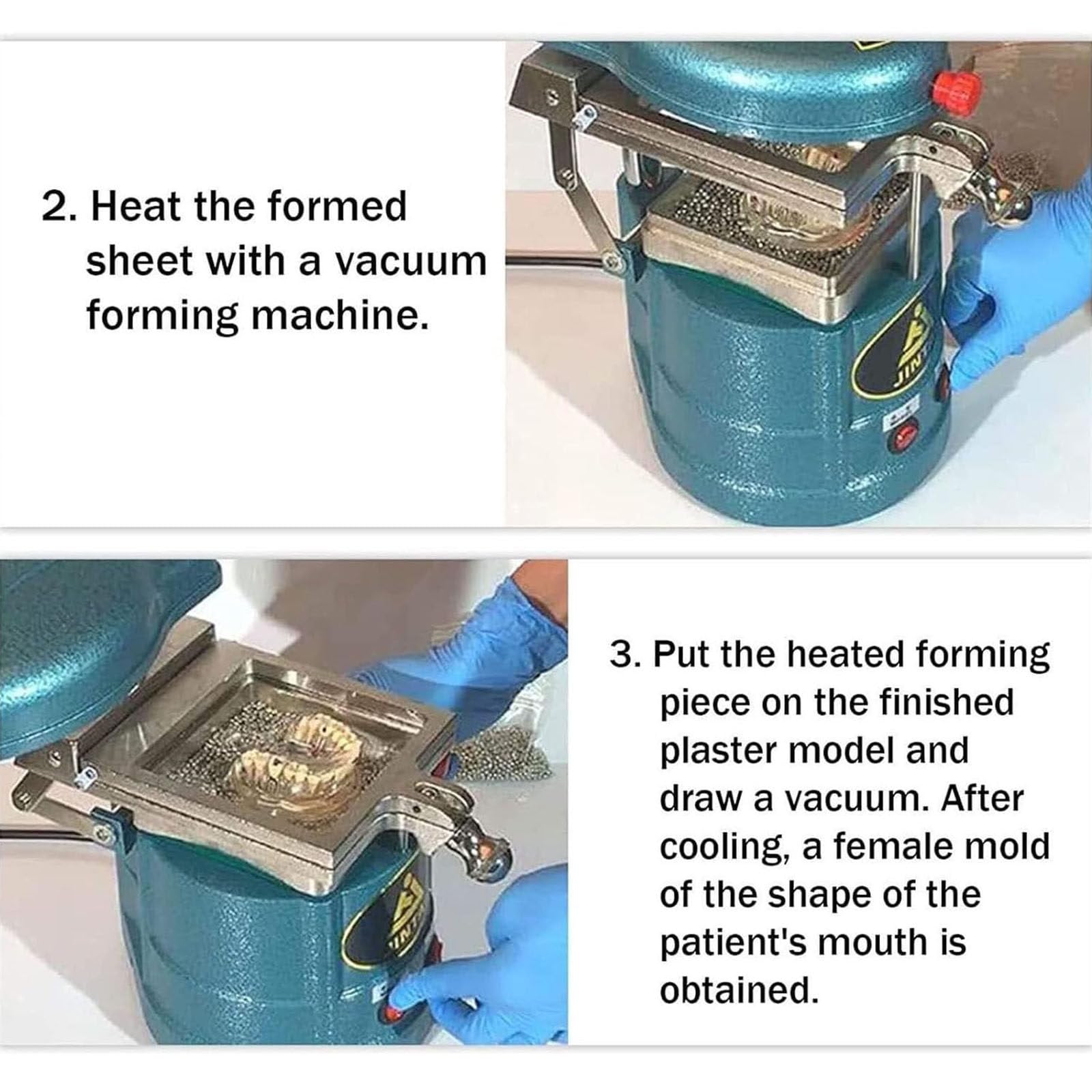 1000 W Dental-Vakuumformmaschine, Former-Former, Laborausrüstung für Wärmethermoformung, Hochleistungs-Former für einstellbares Material, DIY-Zahnersatz-Kit,220V