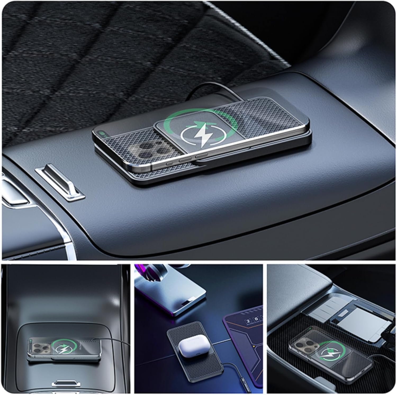 Caricabatterie Wireless per Auto per Audi Q2/Q3/Q4/Q7/TT/TTS/TT-RS | Tappetino Ricarica Wireless Auto, Tappetino di Ricarica Senza Fili Antiscivolo, Caricatore Wireless Auto