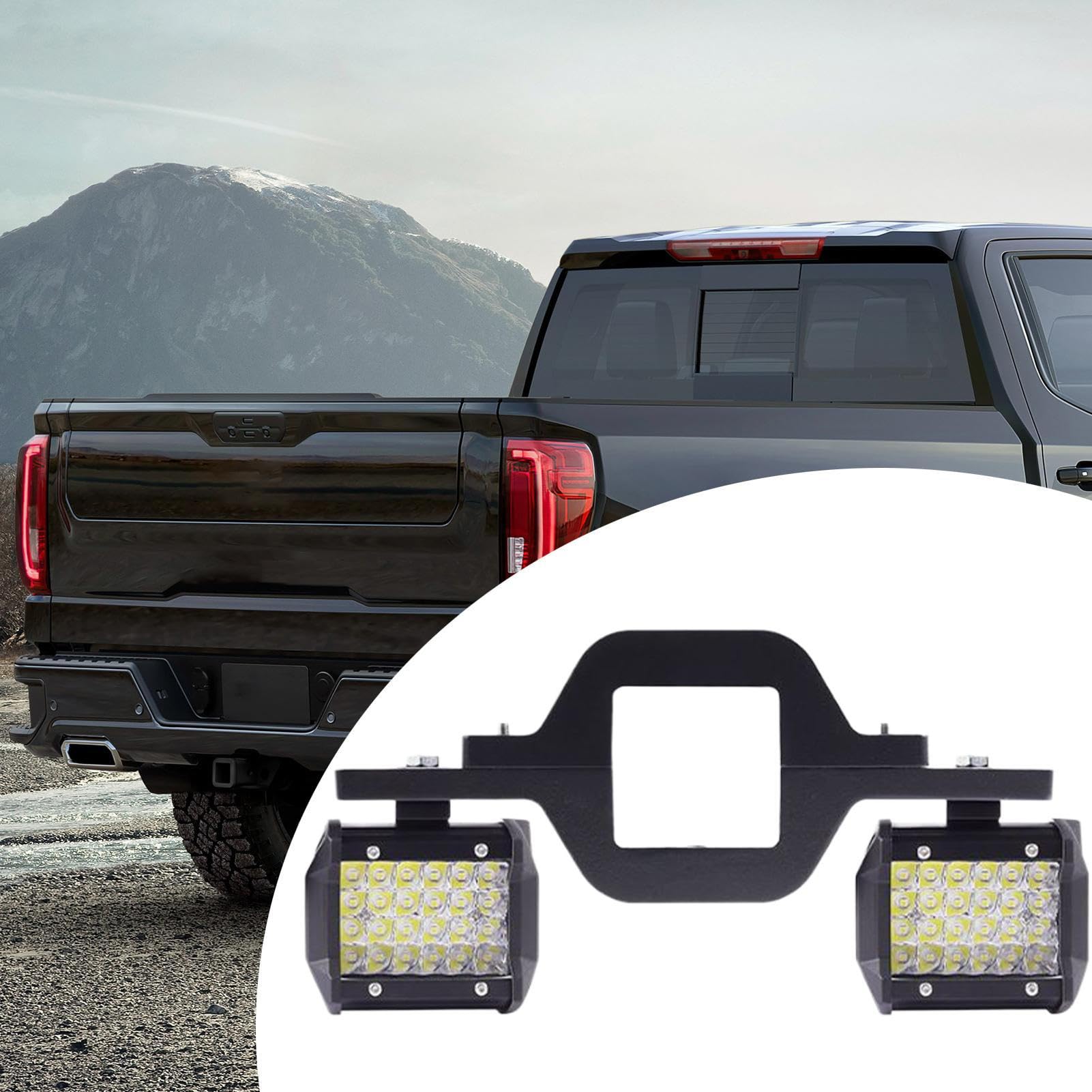 Feux Pods,Éclairage LED avec Support d'Attelage pour Remorque - Bandes Étanches Antipoussière avec Fixations d'Attelage Accessoires Auto pour Conduite Extérieure