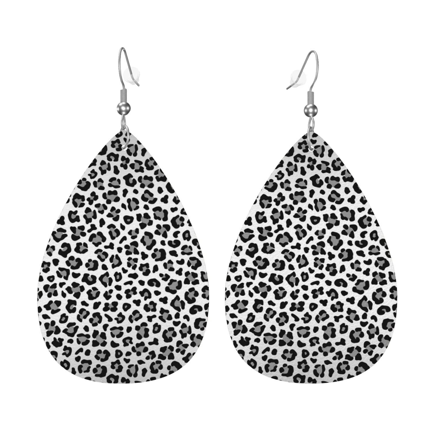 MIOAOSRT Leopard Pattern Teardrop Dangle Earrings Lightweight Faux Leather Drop Dangle Earrings Fashion Tear Drop Earrings Set for Women Teen Girls Jewelry Gift
