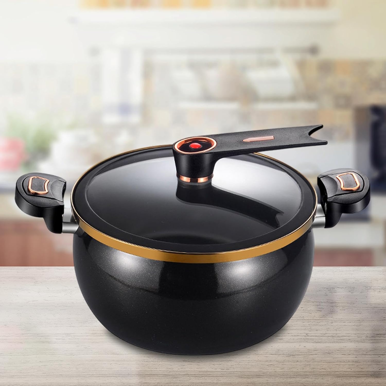 Micro Cooking Pot 8L,Multipurpose,Sturdy Easy Clean Non Stick Cookware with Lid Soup Pot Stew Pot, Black