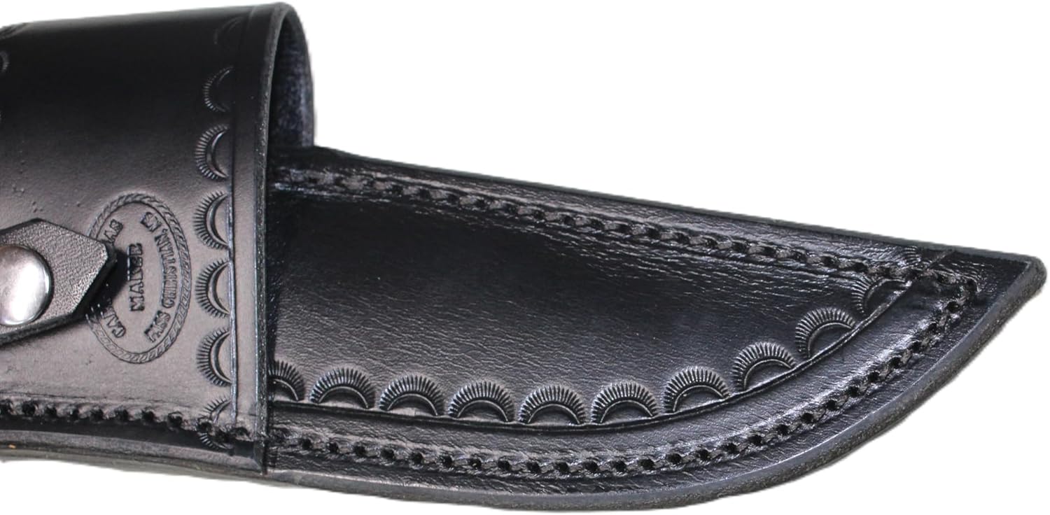 Custom Leather Sheath for KA-BAR Marine Fighter Knife, Black Leather Knife Sheath. Knife Holder Knife case.