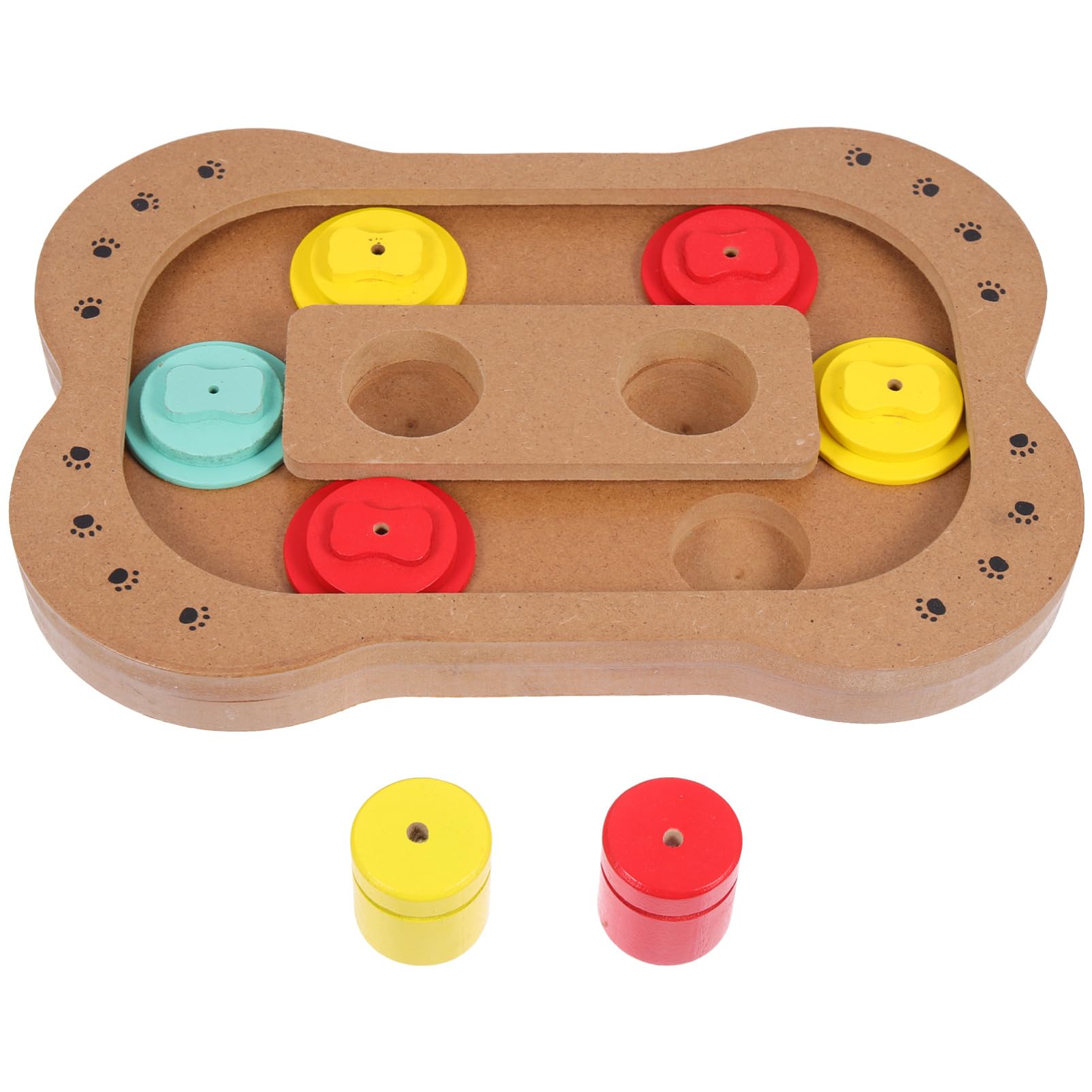Toddmomy Holzknochen Spielzeug für Hunde mit Futteraufnahme und Foraging Funktion Natürliche Spiel und Fütterungslösung