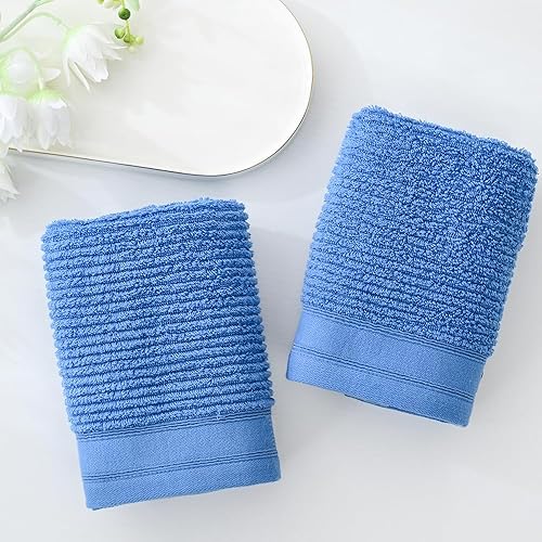 Miniatura 8 de YiLUOMO Juego de 2 toallas de mano decorativas, 100% algodón, súper suaves, altamente absorbentes, para baño, 13 x 29 pulgadas, rojo ladrillo y