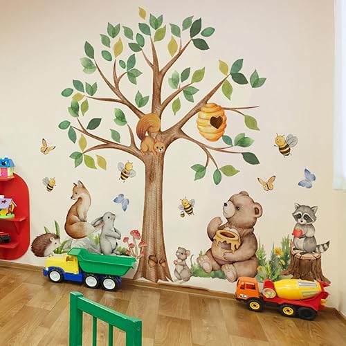 Miniatura 9 de Mirabuy Calcomanías de pared de hongos del bosque, calcomanías de pared de mariposa, decoración para dormitorio de niños, sala de estar, cocina