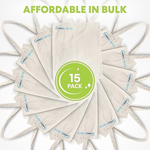 Miniatura 7 de Simpli-Magic Bolsas de lona de 13 x 15 pulgadas paquete de 15 color natural