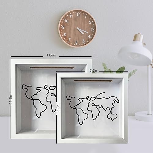 Miniatura 4 de Caja de archivo de aventura, caja de memoria de viaje de 12 pulgadas, caja de sombra de boletos de viaje con ranura, caja de sombra pequeña, caja de