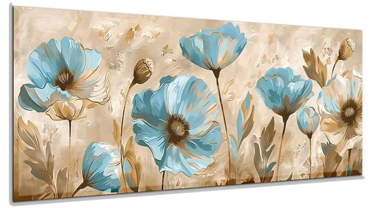 Malen Nach Zahlen Erwachsene Mohnblume Malen Nach Zahlen Erwachsene Leinwand 60x150 cm, Malen Nach Zahlen Paint By Numbers Adult Ölgemälde Mit 3-Pinseln Und Acrylfarbe Malerei Kits, Ohne Rahmen yf431