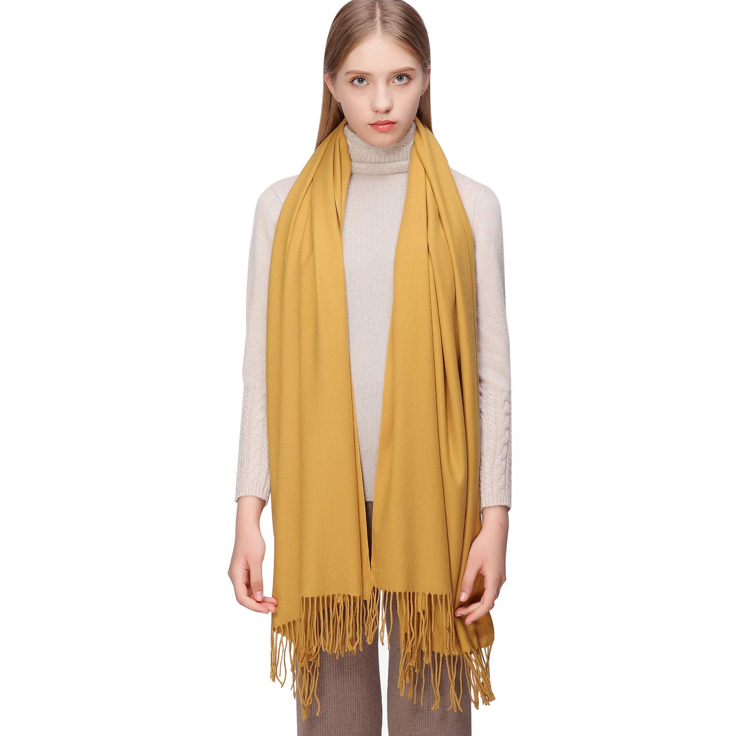 RIIQIICHY Sciarpa Scialle Donna Stola Invernale Pashmina Elegante Cerimonia Con Frange