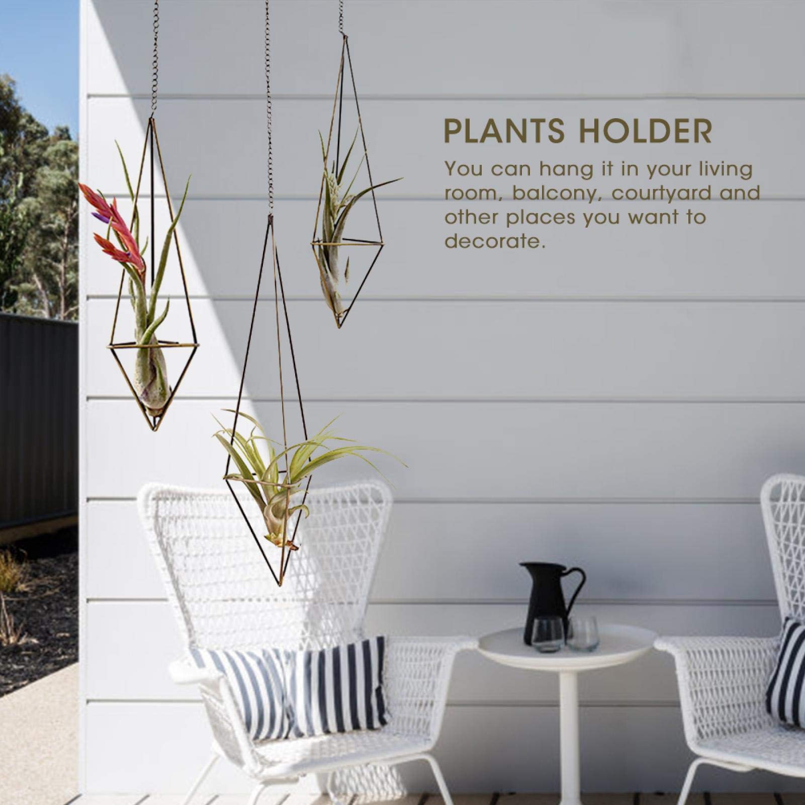 Geometrische lucht broek houder, metalen Tillandsia lucht