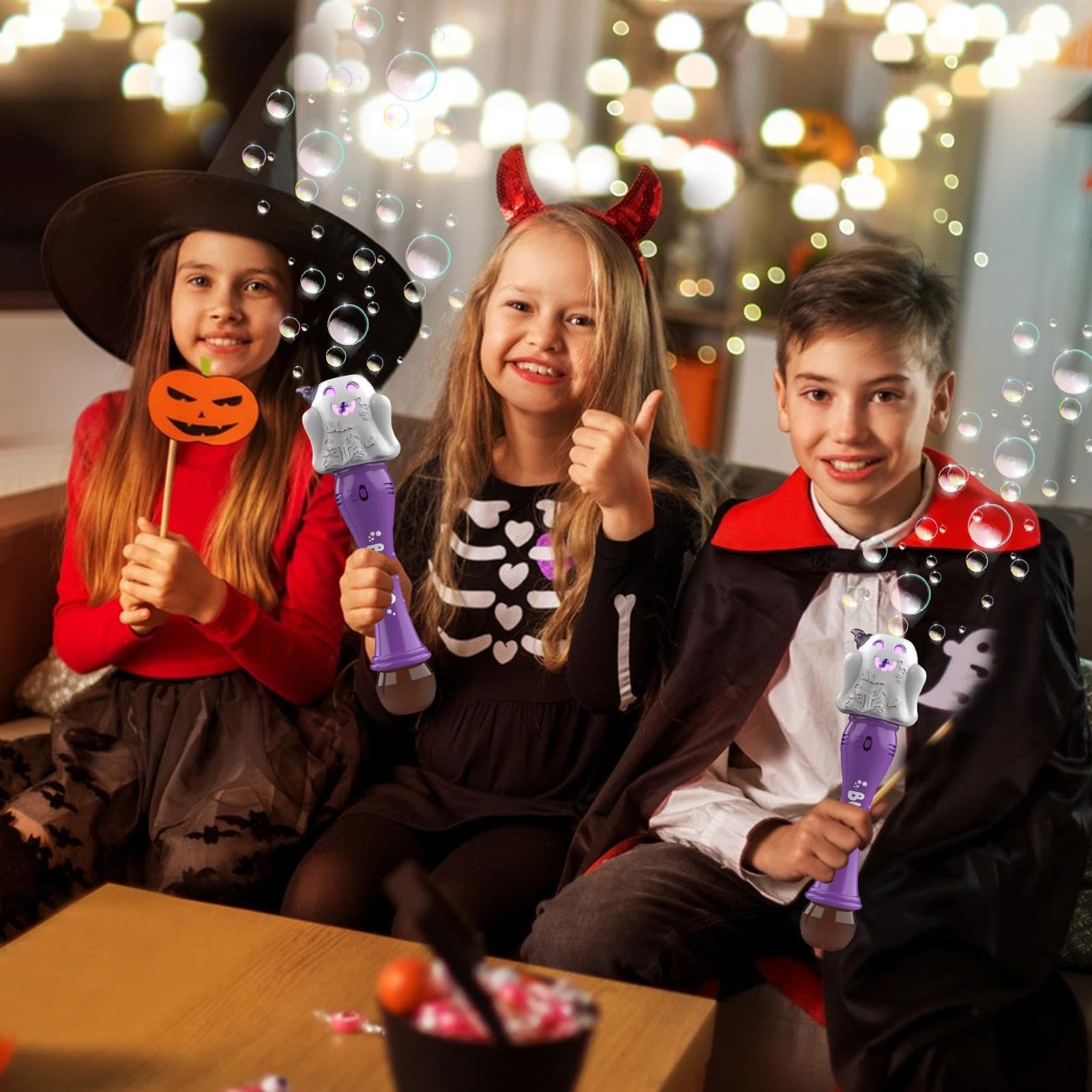 Maszyna do baniek mydlanych przenośna ręczna automatyczna zabawka z oświetleniem | Halloween automatyczne maszyny do baniek mydlanych na imprezy na zewnątrz dom szkoła podwórko parki place zabaw przedszkola