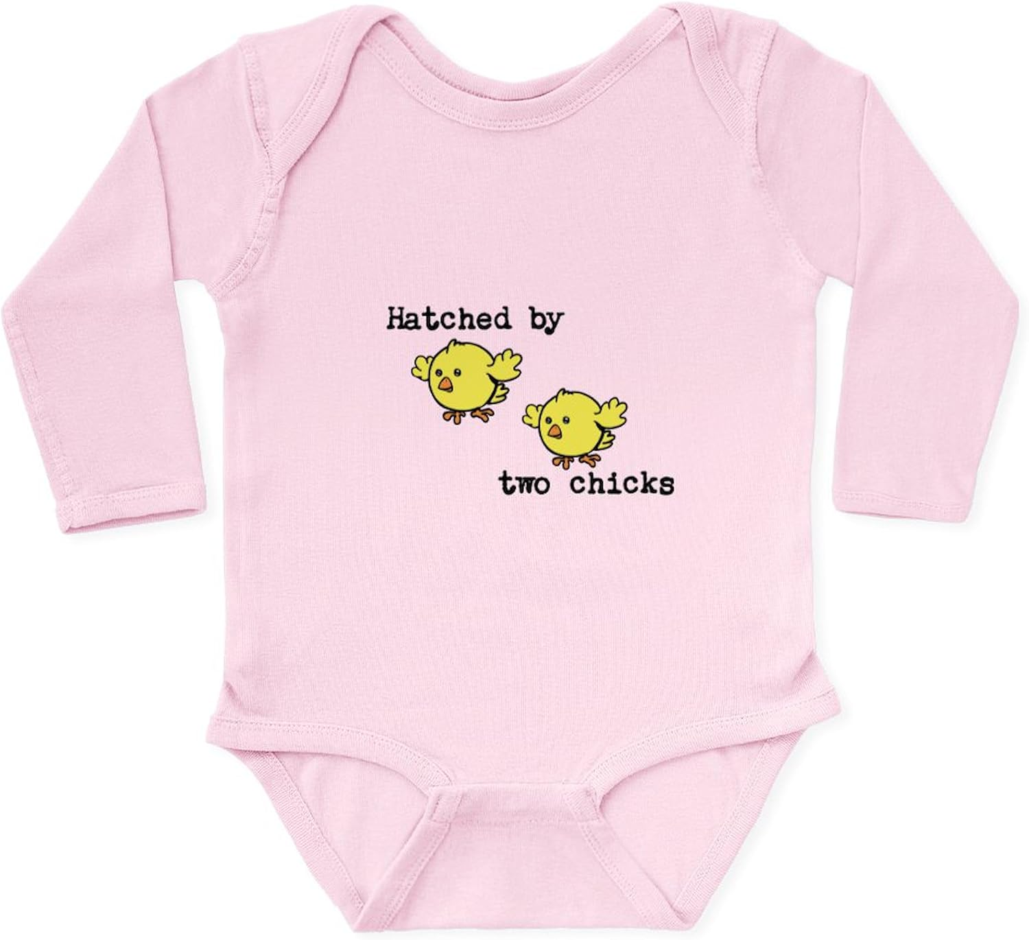 CafePress Hatched by Two Chicks Long Sleeve Infant Bodysuit Cute Long Sleeve Infant Baby Bodysuit Romper