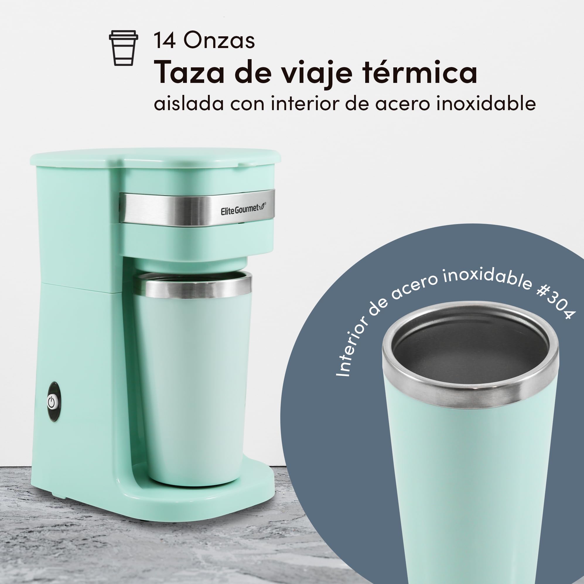 Macchina Caffè Ecologica Clatronic Macchina Caffè Da Viaggio Con Tazza Termica 400ml | Caffè Fresco Sempre Con Te | Ecologica E Pratica Macchina Caffè Ecologica Riutilizzabile