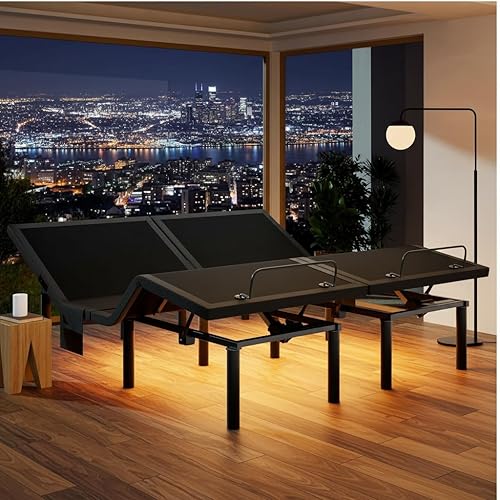 Miniatura 14 de Marsail Base ajustable NS0 con juego de colchón, marco de cama ajustable Split King + colchón de espuma viscoelástica de gel de enfriamiento de 14