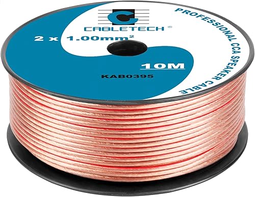 Cabletech - Cable para altavoz (2 x 1,0 mm, CCA 10 m)