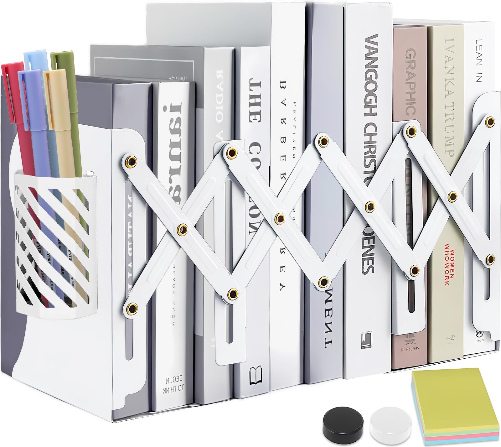 Fermalibri Metallici Nero Opaco - Set 12 Pezzi (6 Coppie) Per Libreria E Scrivania - Foto 13