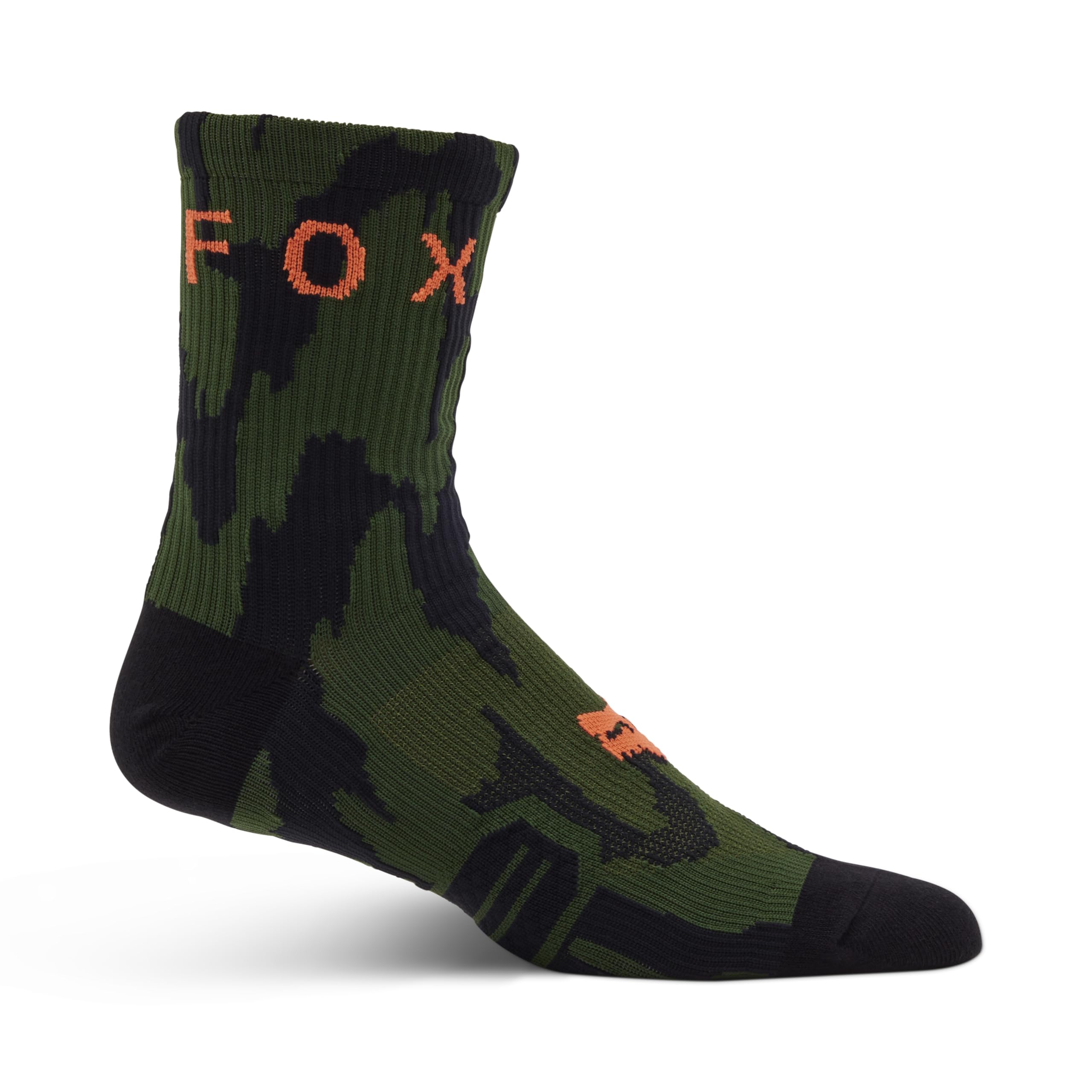 Chaussettes Fox Racing Ranger 15cm | Camouflage Noir | Tige Côtelée | Respiration Optimale | Taille L/XL