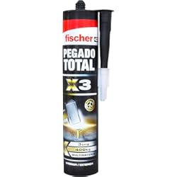 Microcemento Sobre Madera fischer - Pegado total X3, Adhesivo extrafuerte de montaje para muebles, listones de madera (290 ml)