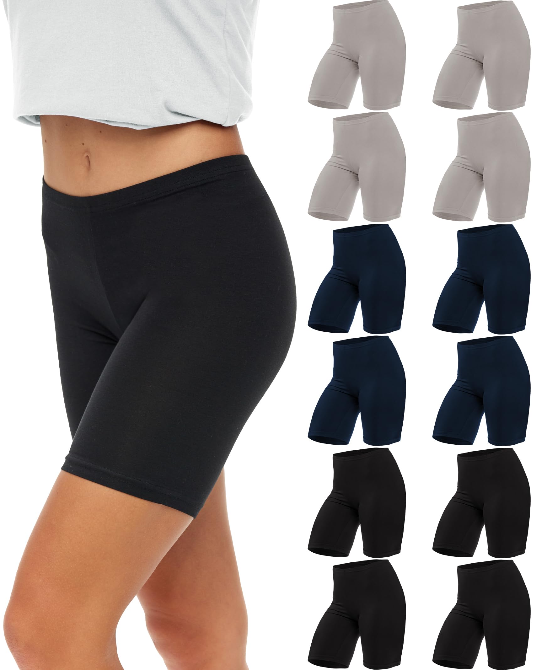 Sexy Basics Womens Ultra Soft Yoga Bike Short | Stretch Boxer Briefs | Multi Packs