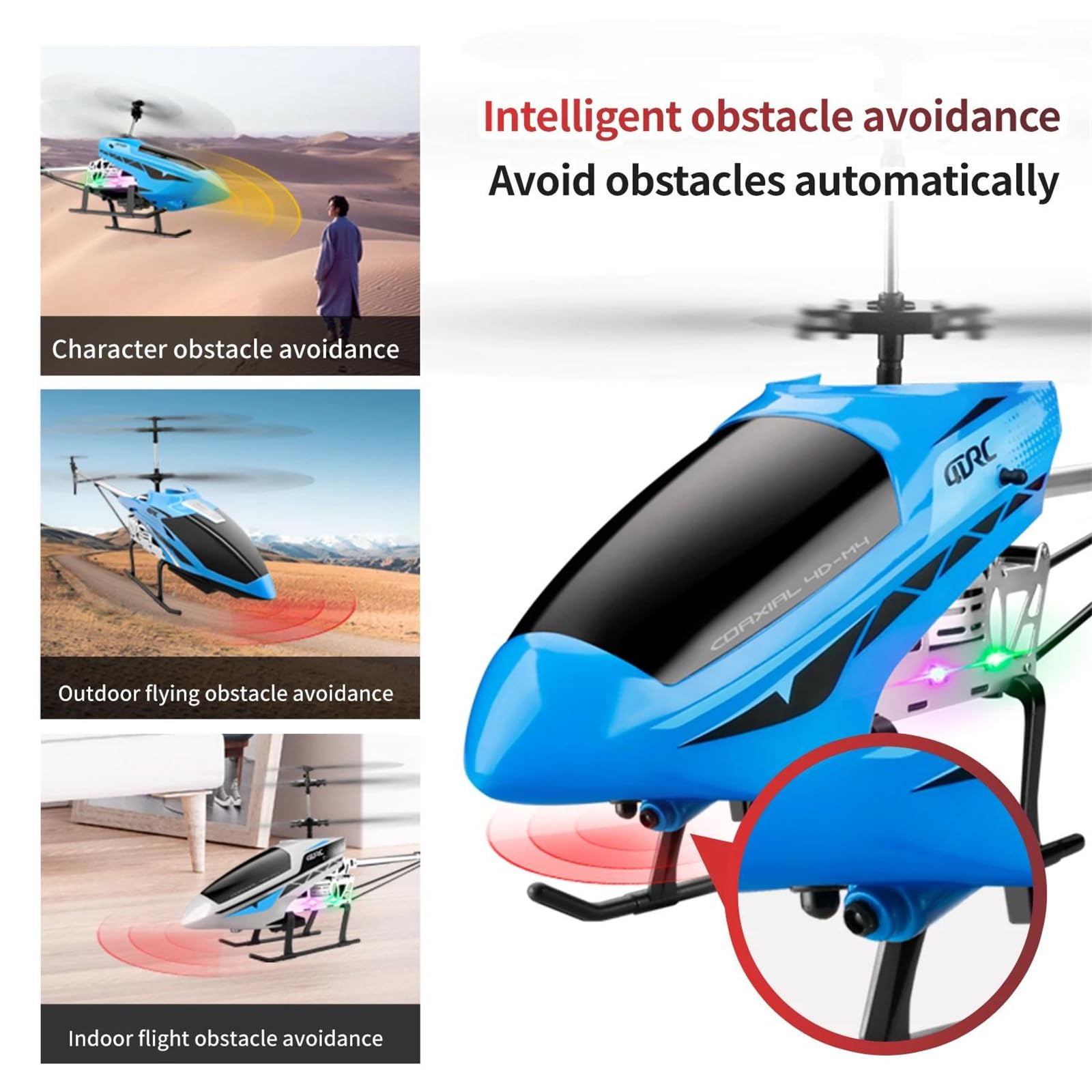 Duży, 50-centymetrowy, aluminiowy dron-helikopter zdalnie sterowany dla chłopców, 6-kanałowa kamera powietrzna, z pilotem, prezent dla dzieci w wieku 7-14 lat,A,dual battery