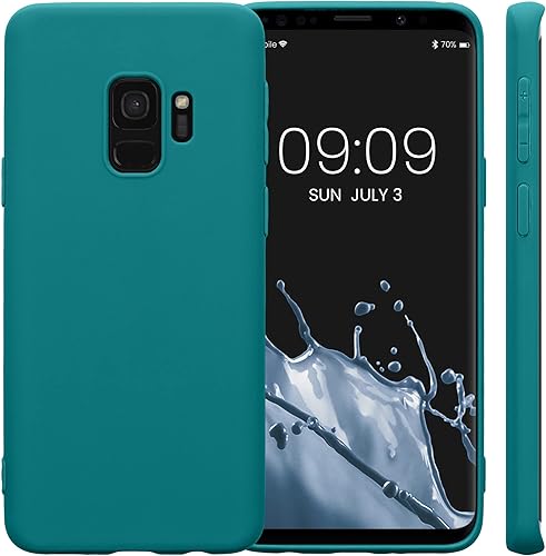 Miniatura 4 de kwmobile Funda compatible con Samsung Galaxy S9 - Funda protectora de silicona TPU suave y delgada, color verde azulado mate