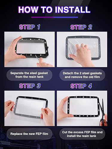 Miniatura 7 de 10 películas FEP de 10.236 x 7.874 x 0.006 in de liberación FEP para Anycubic Photon Mono X, Photon Mono X 6K, Photon Mono X2, Photon M3 Plus,