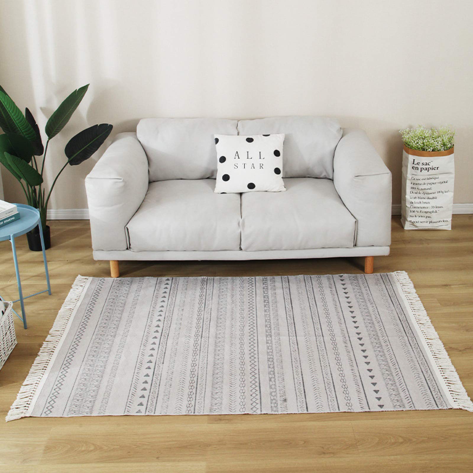 Grand tapis en coton tissé anti-froid pour sol de cuisine et salle de bain 60x90