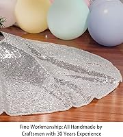 Vista 3 de ShinyBeauty - Falda de árbol de Navidad bordada y con lentejuelas de 24.0 pulgadas, falda de árbol de Navidad de poliéster para decoración de Navidad