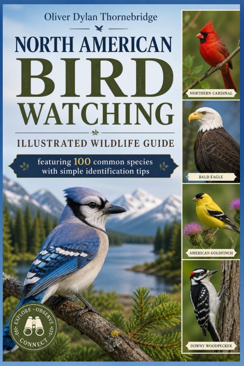 North American Bird Watching, An Illustrated Wildlife Guide: Featuring 100 Common Species with Simple Identification Tips