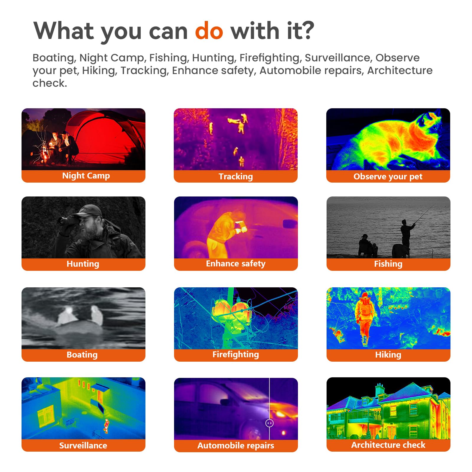 docooler Ai15 AI Thermal Monokulare Wärmebildkamera – 8-facher Digitalzoom, 60-Hz-AMOLED-Display, IP66 wasserdicht, integrierter 32-GB-Speicher, WLAN-Hotspot/Station für Smartphone-Konnektivität