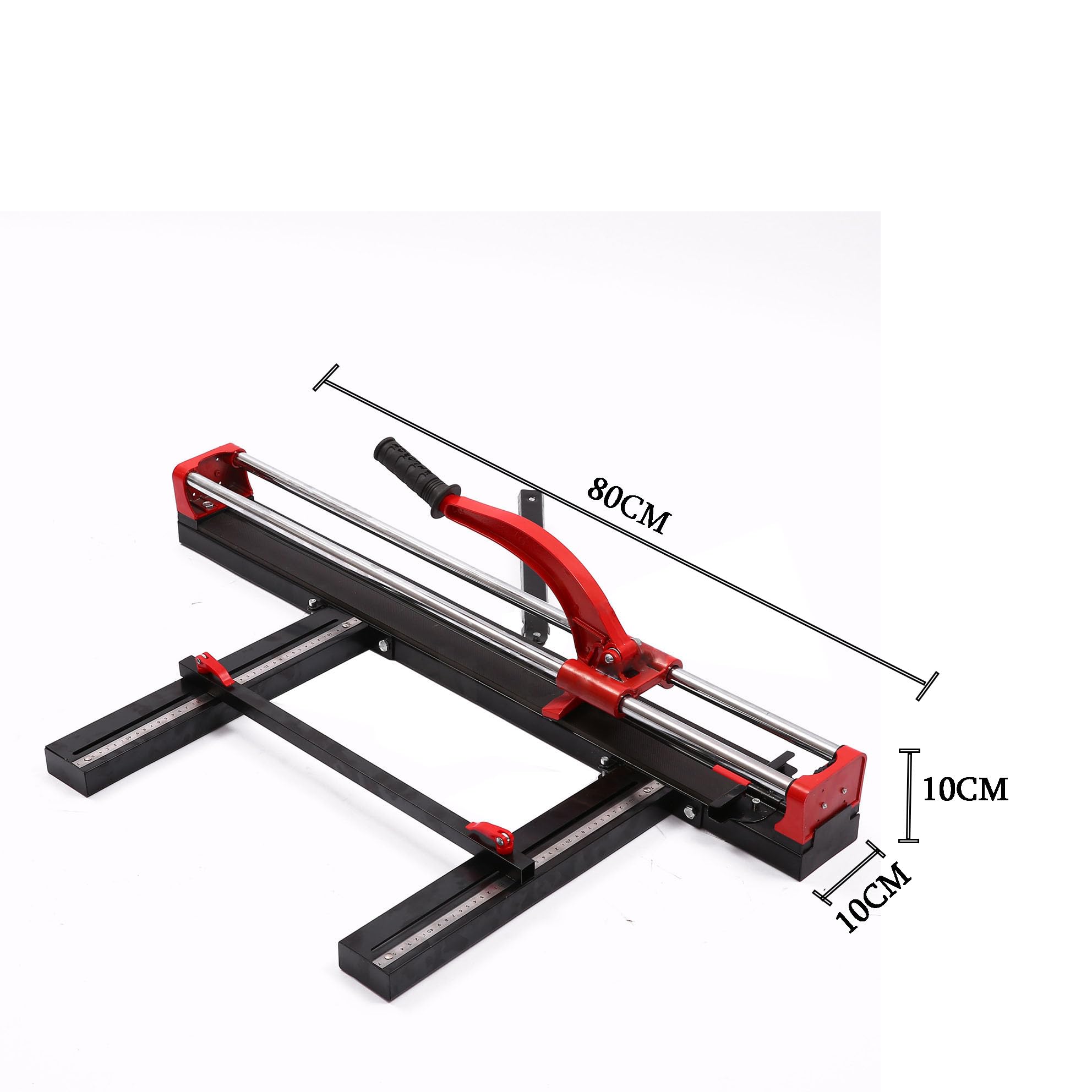 Cortador manual de azulejos de 60 cm, herramienta de corte de precisión para azulejos de cerámica, rueda de corte de carburo de tungsteno, rieles de hierro resistentes duales, posición láser