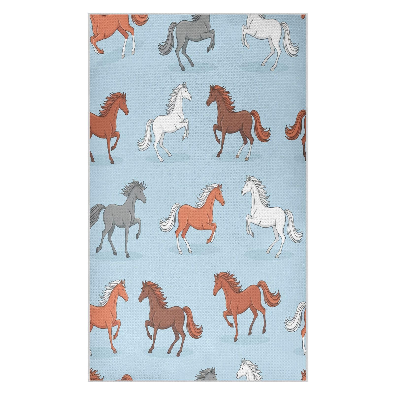 BURSTDDY Cartoon Horse Kitchen Towels,Absorbent Dish Towels 1 Pack