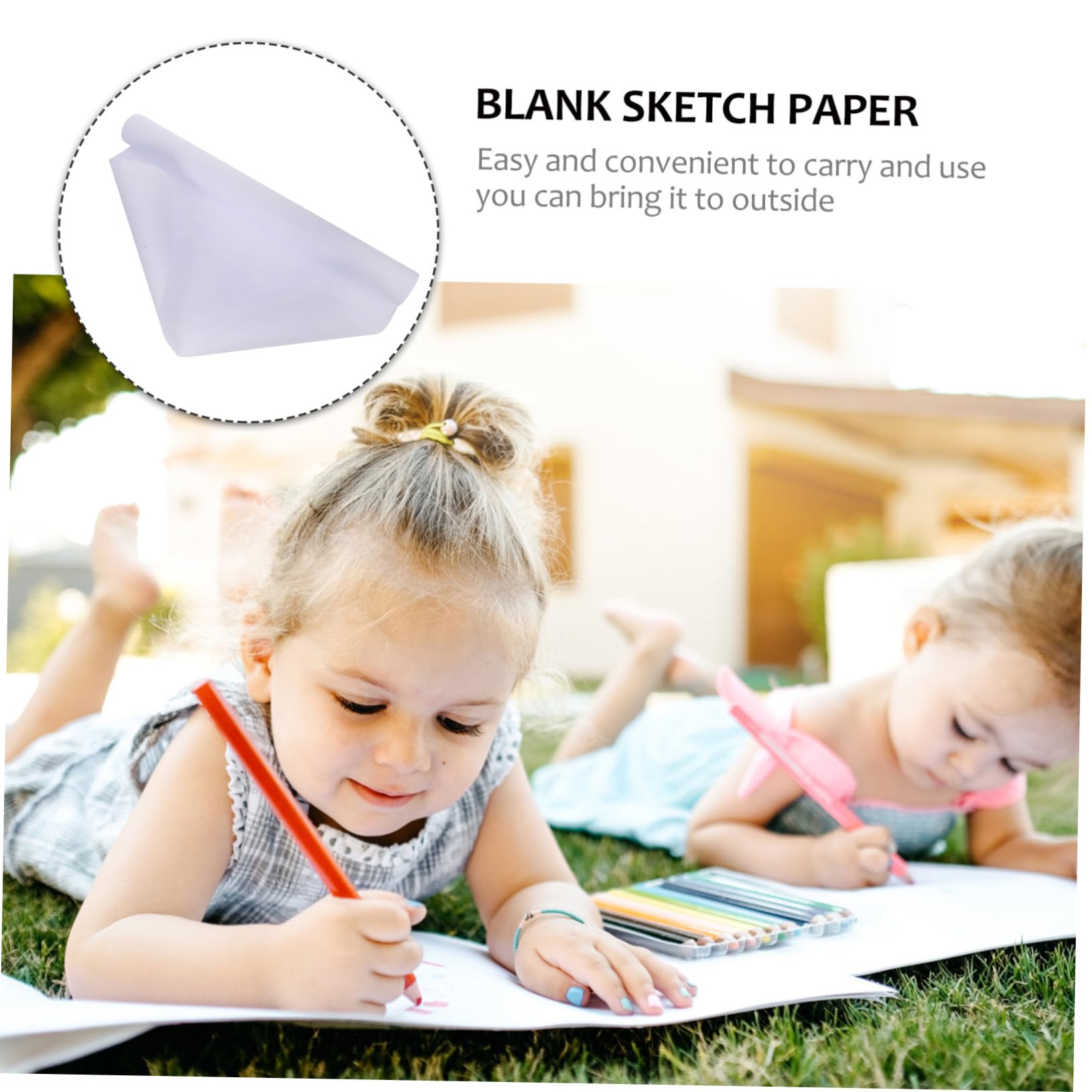 EPIGEIST 2 Rouleaux de Papier à Dessin Blanc Écologique en Papier Pratique pour Peinture Aquarelle et Activités Créatives pour Garçon et Filles