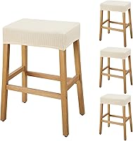 Vista 65 de YISUN Fundas de taburete rectangulares, paquete de 2 fundas elásticas impermeables para asiento de silla de montar, taburetes de bar, sillas de bar